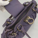 Salvatore Ferragamo Gancini Shoulder Bag Leather Purple Auth 123821-10