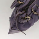 Salvatore Ferragamo Gancini Shoulder Bag Leather Purple Auth 123821-18