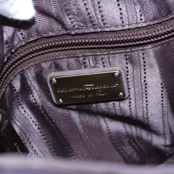 Salvatore Ferragamo Gancini Shoulder Bag Leather Purple Auth 123821