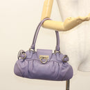 Salvatore Ferragamo Gancini Shoulder Bag Leather Purple Auth 123821-24