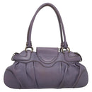 Salvatore Ferragamo Gancini Shoulder Bag Leather Purple Auth 123821-2