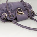Salvatore Ferragamo Gancini Shoulder Bag Leather Purple Auth 123821-6