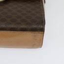 CELINE Macadam Canvas Circle Shoulder Bag PVC Leather Brown Gold Auth 123825-14