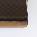 CELINE Macadam Canvas Circle Shoulder Bag PVC Leather Brown Gold Auth 123825-16