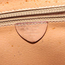 CELINE Macadam Canvas Circle Shoulder Bag PVC Leather Brown Gold Auth 123825-12