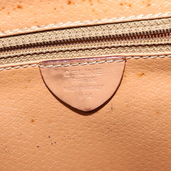 CELINE Macadam Canvas Circle Shoulder Bag PVC Leather Brown Gold Auth 123825