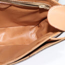 CELINE Macadam Canvas Circle Shoulder Bag PVC Leather Brown Gold Auth 123825-18