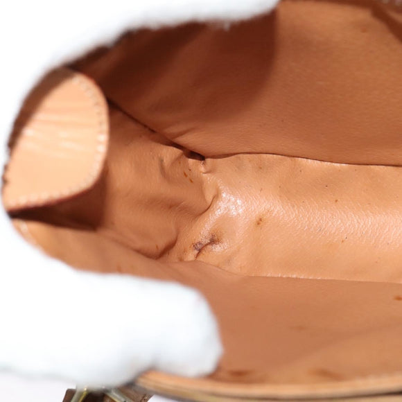 CELINE Macadam Canvas Circle Shoulder Bag PVC Leather Brown Gold Auth 123825