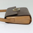 CELINE Macadam Canvas Circle Shoulder Bag PVC Leather Brown Gold Auth 123825-3