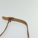 CELINE Macadam Canvas Circle Shoulder Bag PVC Leather Brown Gold Auth 123825-8