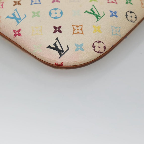 LOUIS VUITTON Monogram Multicolor Pochette MM Pouch White M60028 LV Auth 123829