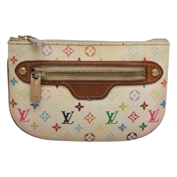 LOUIS VUITTON Monogram Multicolor Pochette MM Pouch White M60028 LV Auth 123829