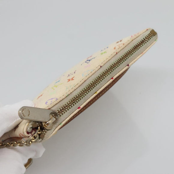 LOUIS VUITTON Monogram Multicolor Pochette MM Pouch White M60028 LV Auth 123829