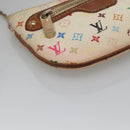 LOUIS VUITTON Monogram Multicolor Pochette MM Pouch White M60028 LV Auth 123829-14