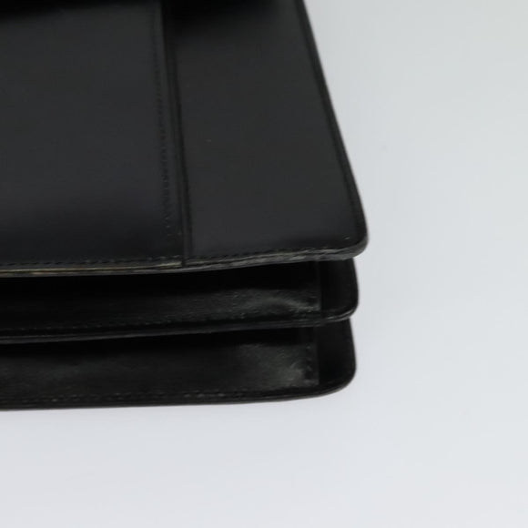 BALLY Hand Bag Leather 2way Black Gold Auth 123830