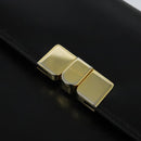 BALLY Hand Bag Leather 2way Black Gold Auth 123830-10