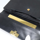 BALLY Hand Bag Leather 2way Black Gold Auth 123830-11