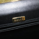 BALLY Hand Bag Leather 2way Black Gold Auth 123830-17