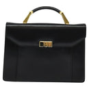 BALLY Hand Bag Leather 2way Black Gold Auth 123830-13