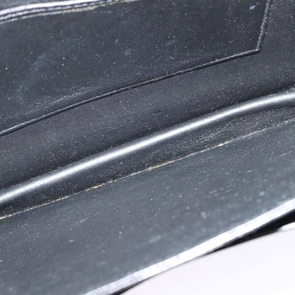 BALLY Hand Bag Leather 2way Black Gold Auth 123830