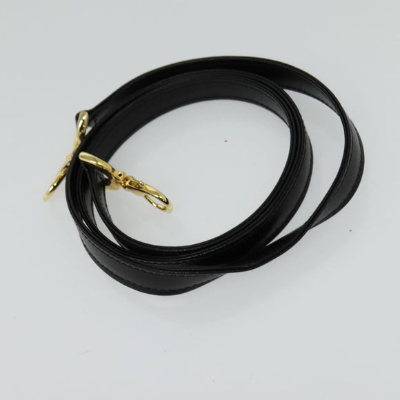 BALLY Hand Bag Leather 2way Black Gold Auth 123830