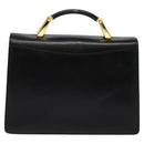 BALLY Hand Bag Leather 2way Black Gold Auth 123830-2