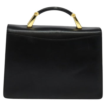 BALLY Hand Bag Leather 2way Black Gold Auth 123830 - 0