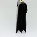 BALLY Hand Bag Leather 2way Black Gold Auth 123830-3