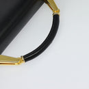 BALLY Hand Bag Leather 2way Black Gold Auth 123830-7