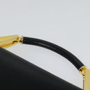 BALLY Hand Bag Leather 2way Black Gold Auth 123830-8