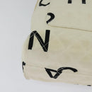 CHANEL Hand Bag Canvas White Black CC Auth 123833-15