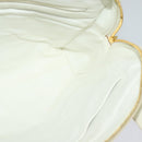 CHANEL Hand Bag Canvas White Black CC Auth 123833-19