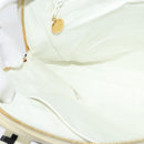 CHANEL Hand Bag Canvas White Black CC Auth 123833-20