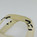 CHANEL Hand Bag Canvas White Black CC Auth 123833-8