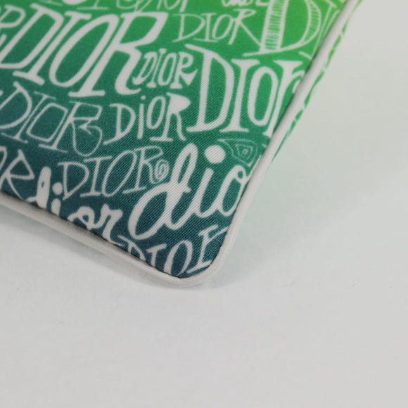 Christian Dior STUSSY Collaboration Pouch Nylon Yellow Green Auth 123837AM