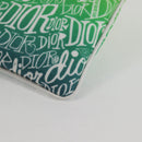Christian Dior STUSSY Collaboration Pouch Nylon Yellow Green Auth 123837M-14