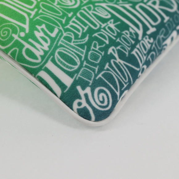 Christian Dior STUSSY Collaboration Pouch Nylon Yellow Green Auth 123837AM