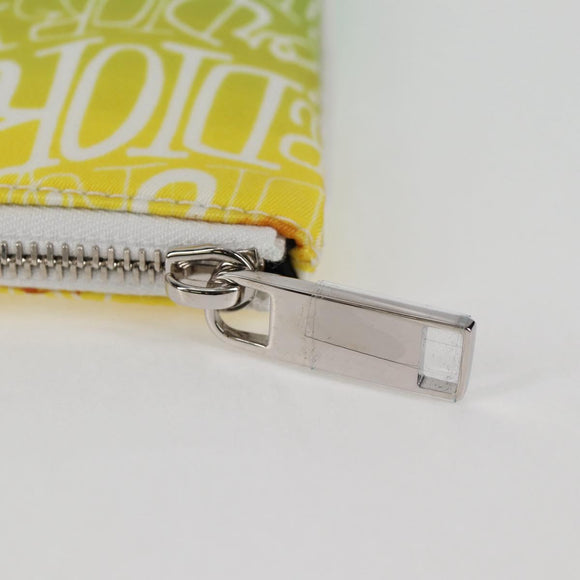Christian Dior STUSSY Collaboration Pouch Nylon Yellow Green Auth 123837AM