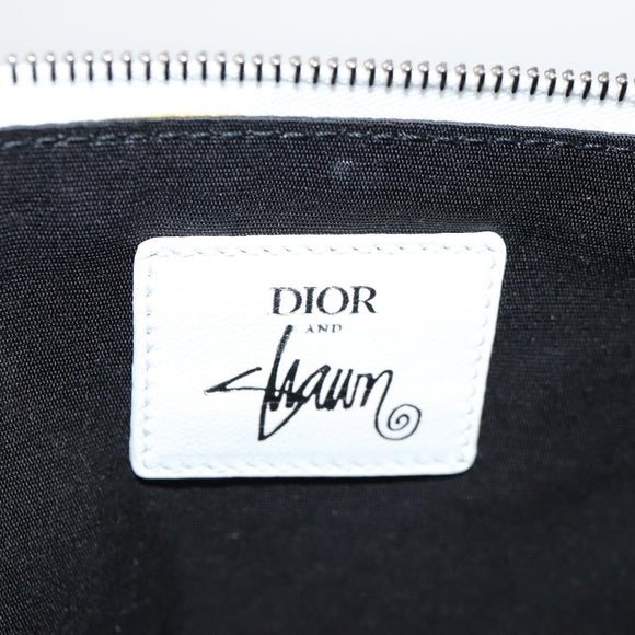Christian Dior STUSSY Collaboration Pouch Nylon Yellow Green Auth 123837M
