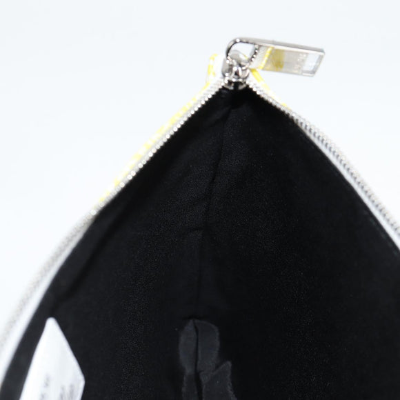Christian Dior STUSSY Collaboration Pouch Nylon Yellow Green Auth 123837AM