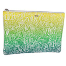 Christian Dior STUSSY Collaboration Pouch Nylon Yellow Green Auth 123837M-1