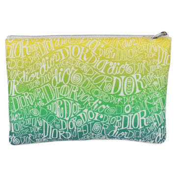 Christian Dior STUSSY Collaboration Pouch Nylon Yellow Green Auth 123837AM - 0
