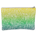 Christian Dior STUSSY Collaboration Pouch Nylon Yellow Green Auth 123837M-2