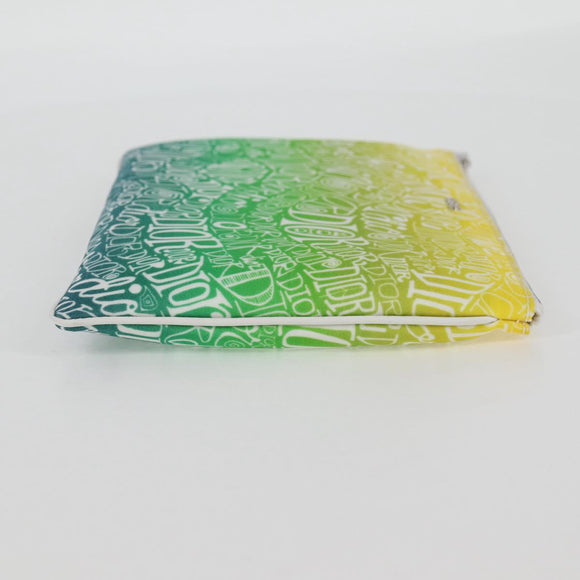 Christian Dior STUSSY Collaboration Pouch Nylon Yellow Green Auth 123837AM