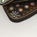 Christian Dior Montaigne Shoulder Bag Denim Black Gold Auth 123839SV-12