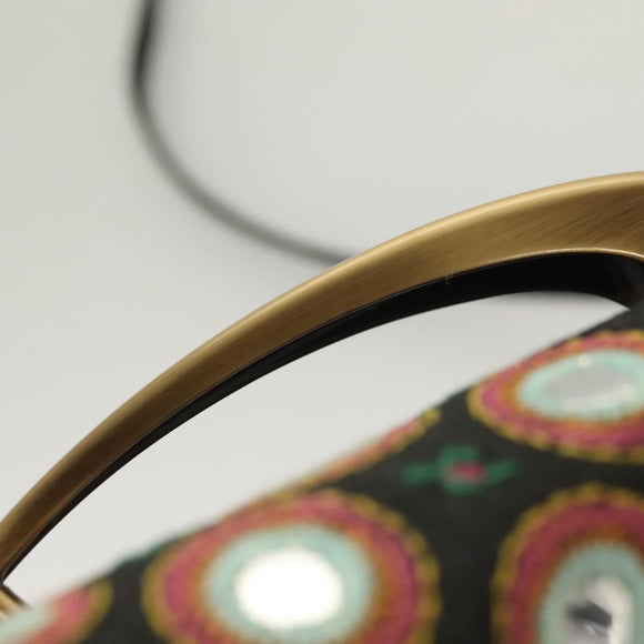 Christian Dior Montaigne Shoulder Bag Denim Black Gold Auth 123839SV