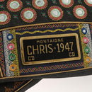 Christian Dior Montaigne Shoulder Bag Denim Black Gold Auth 123839SV-16