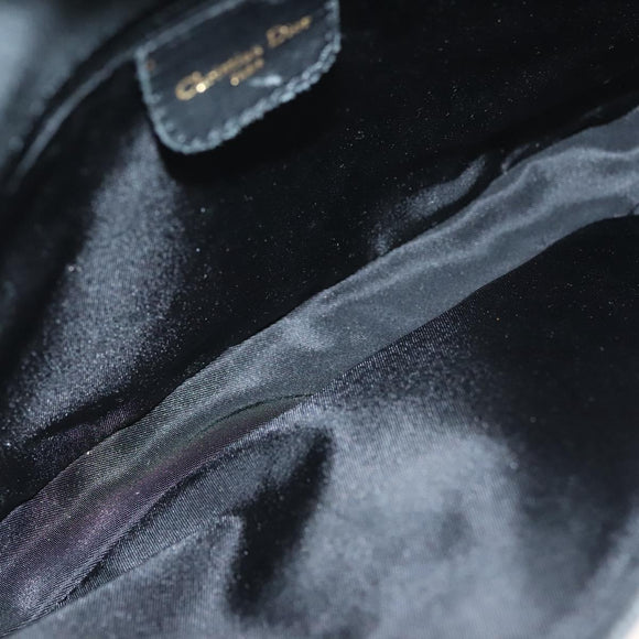 Christian Dior Montaigne Shoulder Bag Denim Black Gold Auth 123839SV