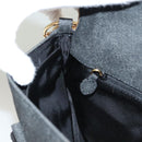 Christian Dior Montaigne Shoulder Bag Denim Black Gold Auth 123839SV-20