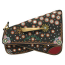 Christian Dior Montaigne Shoulder Bag Denim Black Gold Auth 123839SV-3